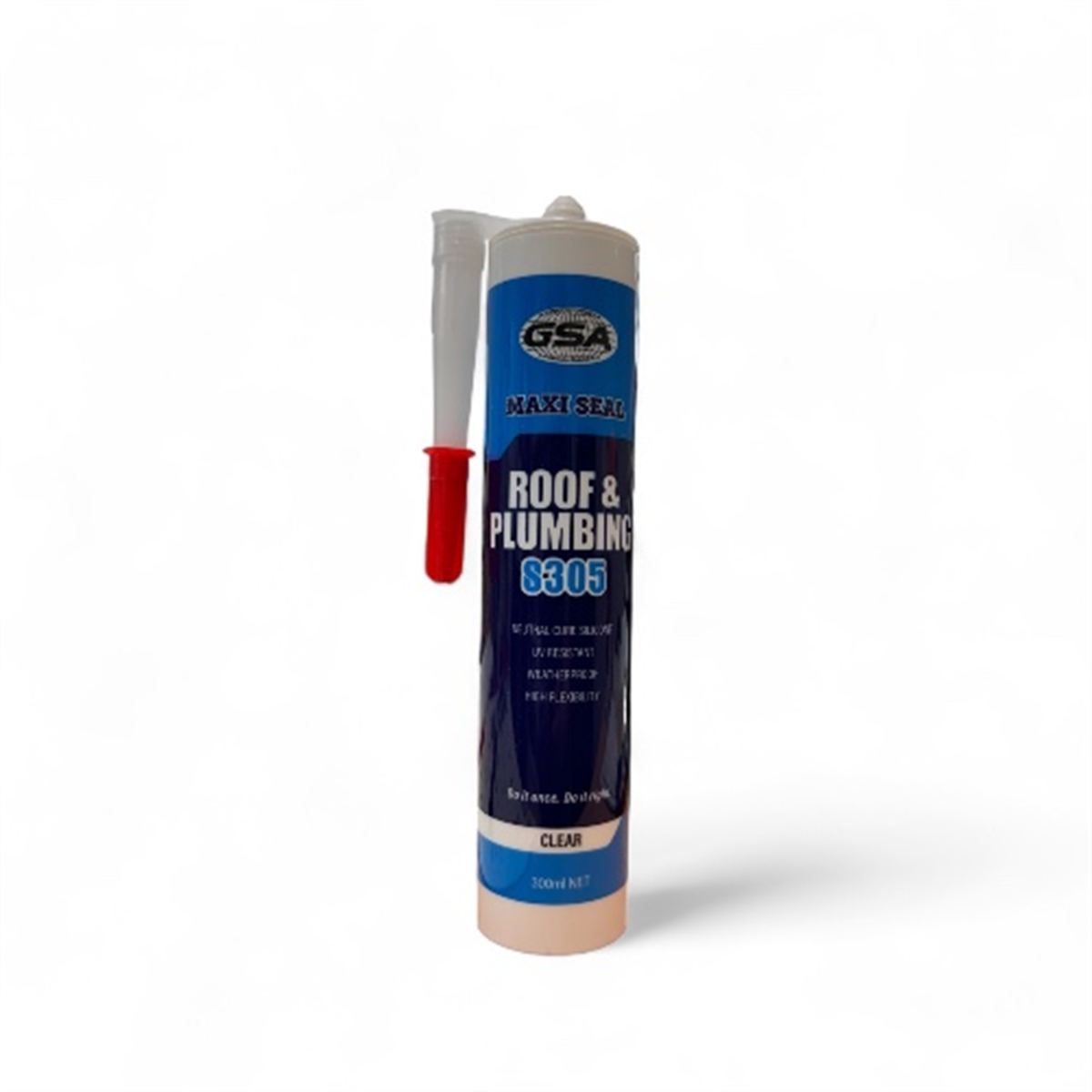 GSA MAXISEAL ROOF & PLUMBING SILICONE CLEAR 300ML
