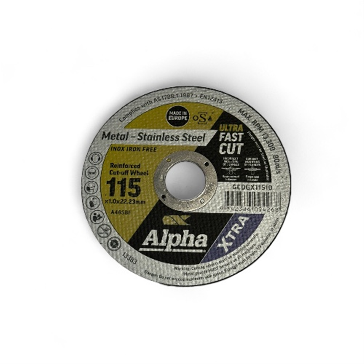 ALPHA XTRA REINFORCED CUT-OFF WHEEL 115 X 1.0 X 22,23MM