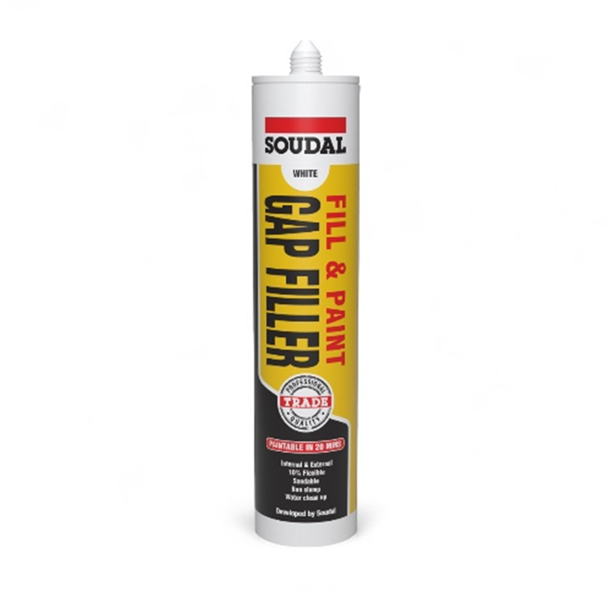SOUDAL WHITE FILL & PAINT GAP FILLER 300ML