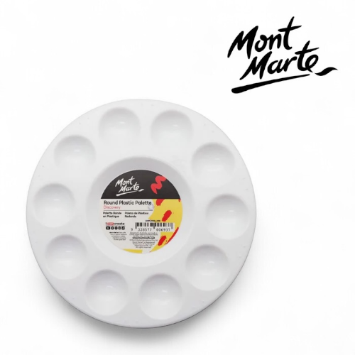 MONT MARTE PAINT PALETTE ROUND PLASTIC 17CM