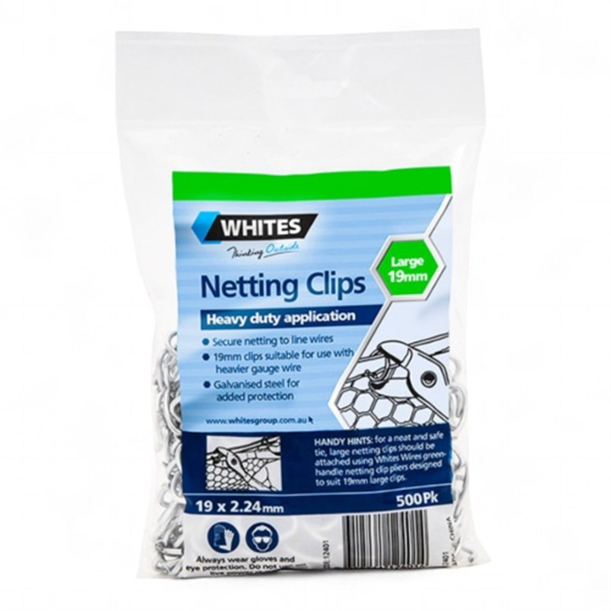 JACK NETTING CLIPS 19MM X 2.24MM PK500