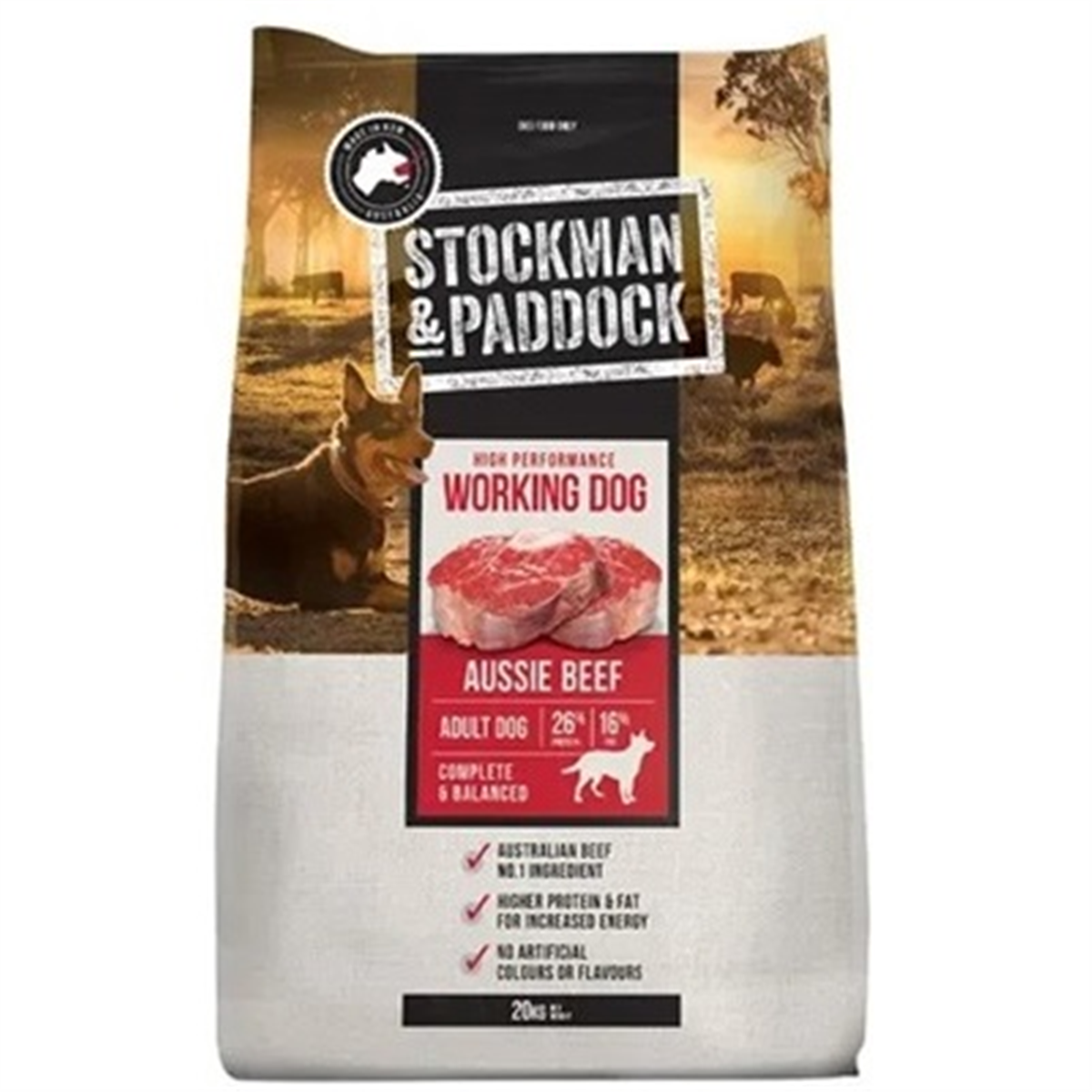 STOCKMAN & PADDOCK WORKING DOG BEEF 20KG
