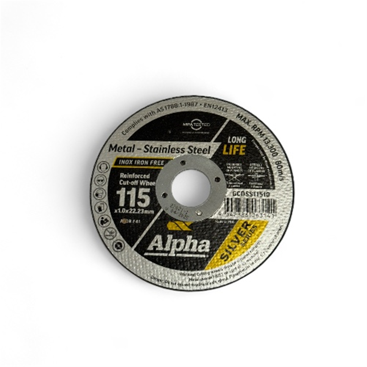 ALPHA SILVER SERIES REINFORCED CUT-OFF WHEEL 115 X 1.0 X 22,23MM ...