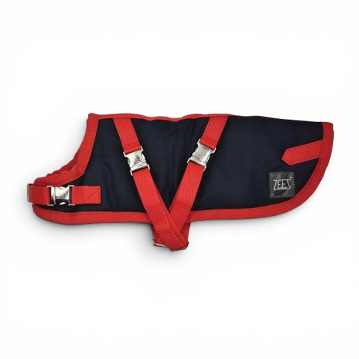 ZEEZ SUPREME DACHSHUND DOG COAT NAVY STONE/RED 43.5CM SIZE 17 68-D360117