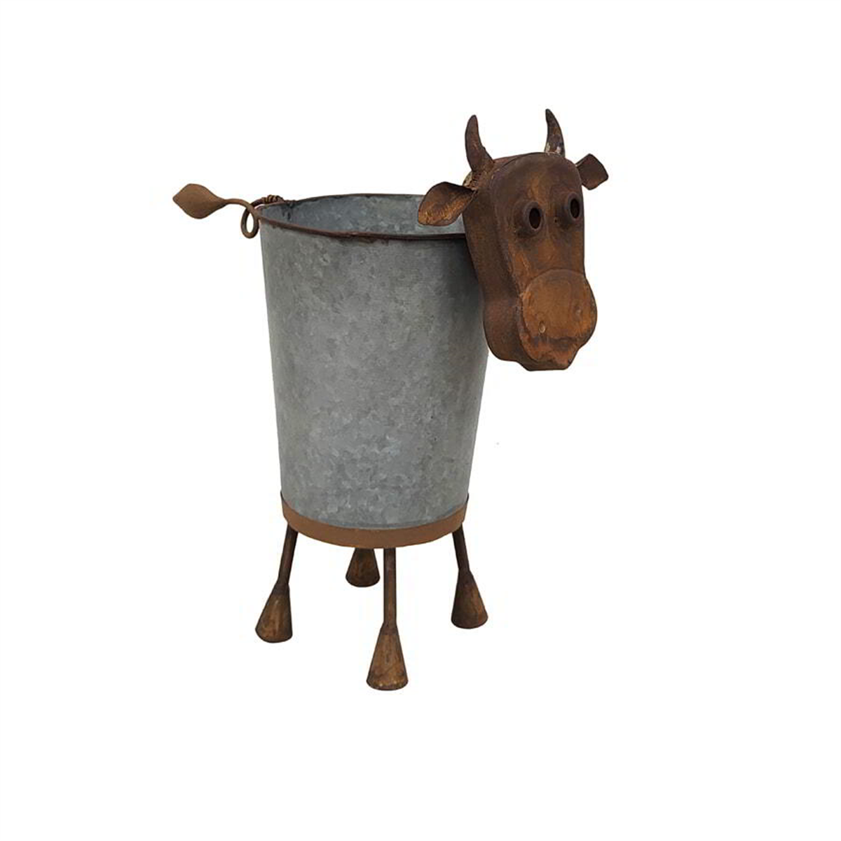 RUSTY COW POT PLANTER