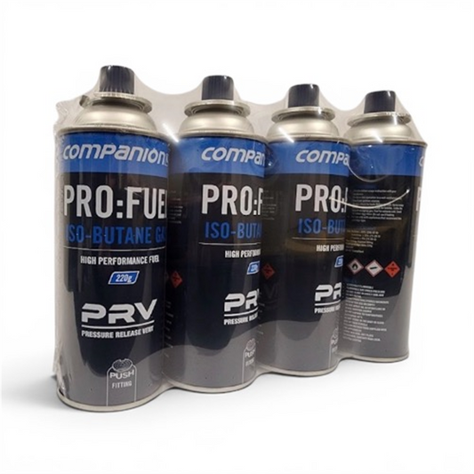 COMPANION PRO FUEL BUTANE GAS CARTRIDGE 220GM - 4PACK