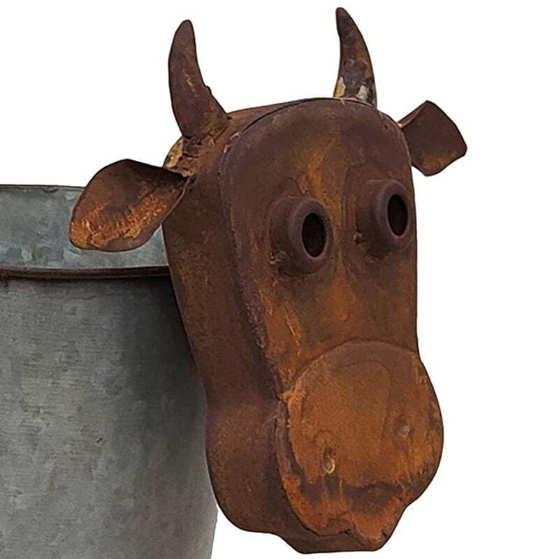 RUSTY COW POT PLANTER