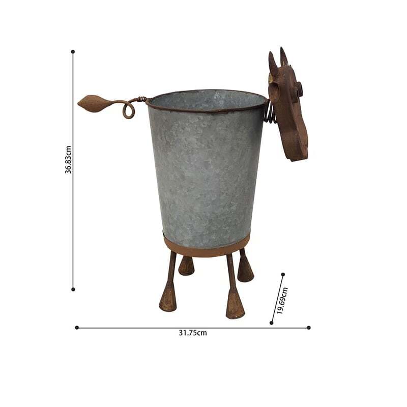 RUSTY COW POT PLANTER
