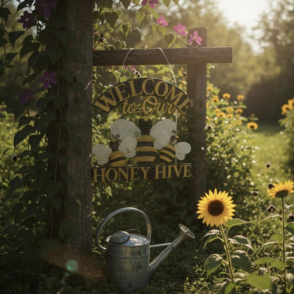 WALL SIGN 'WELCOME TO OUR HONEY HIVE'