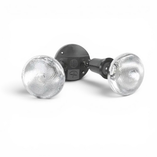 ARLEC FLOODLIGHT TWIN COMPACT WITH GLOBES HARD WIRED